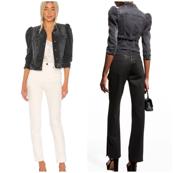 Retrofete puff sleeve Ada jacket in faded black - Picture 3 of 13